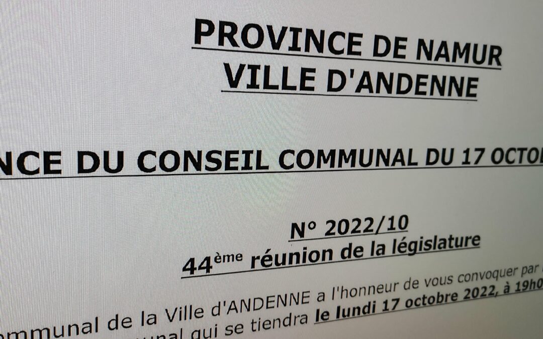 📺 Conseil communal du 17 octobre 2022