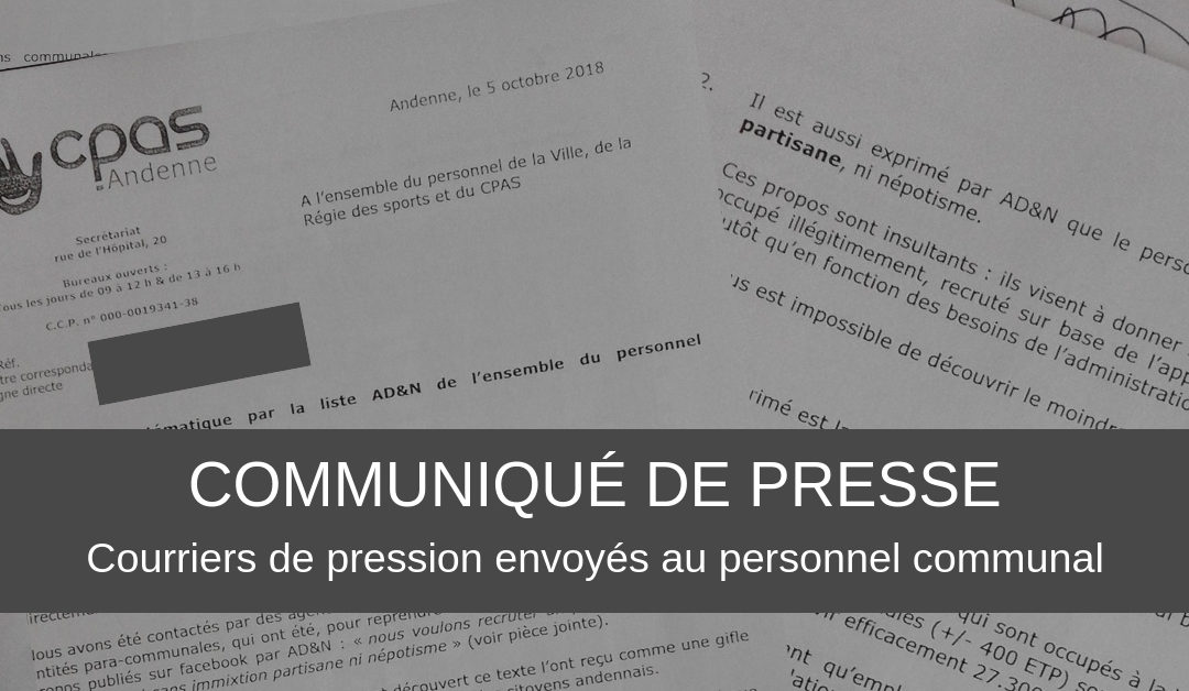 Courriers de pression envoyés au personnel communal
